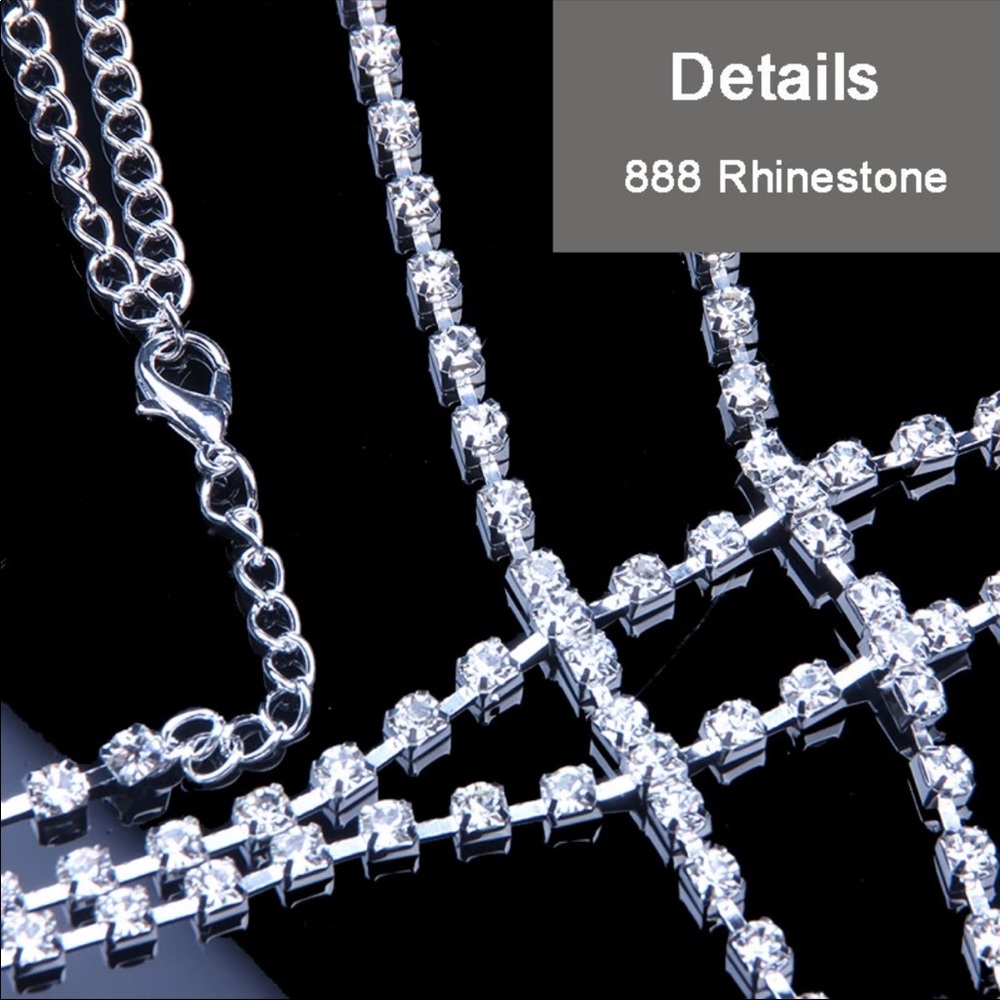 4 for $25 SALE!! Rhinestone Crystal Body Necklace - Picture 4 of 7